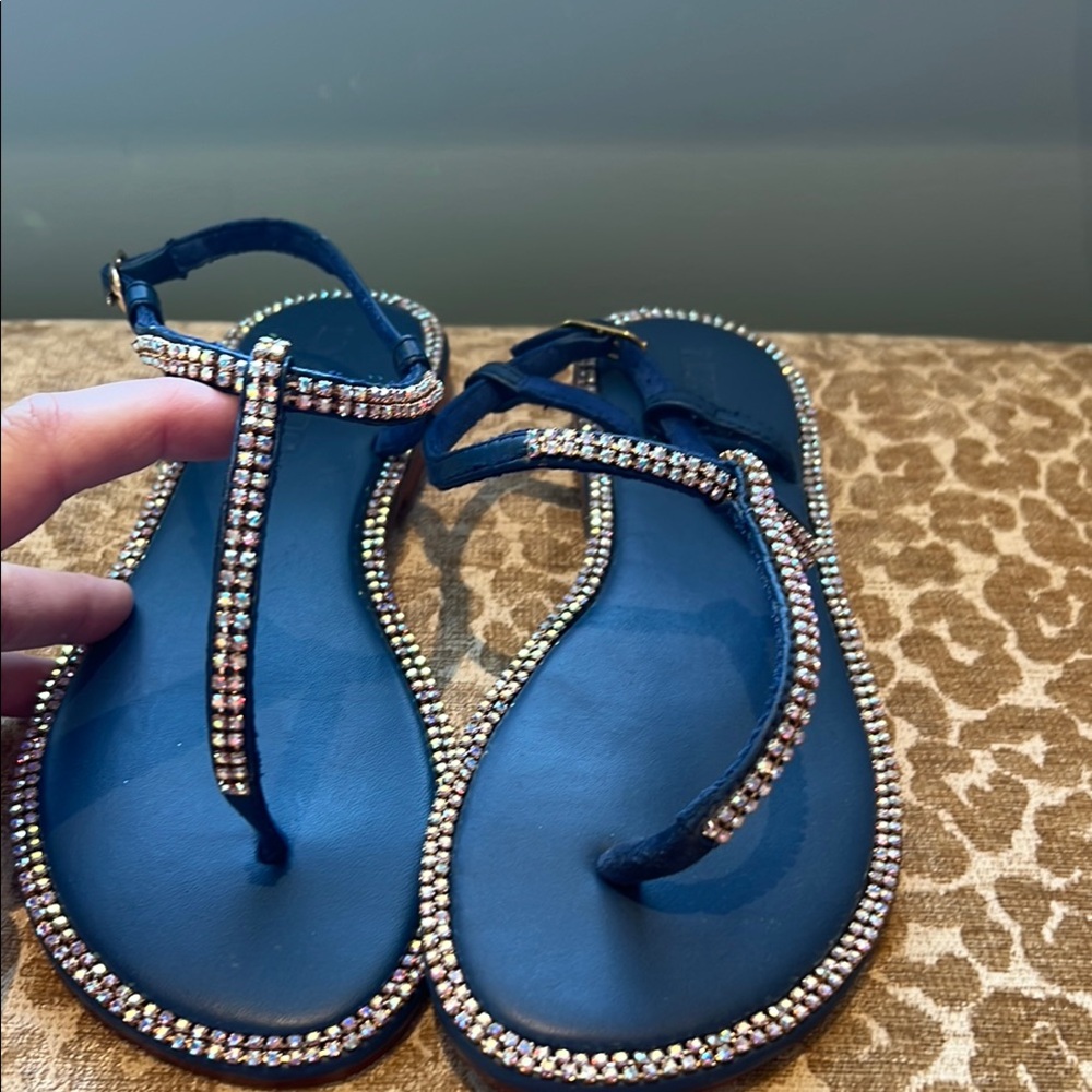 Mystique Embellished Blue Sandals